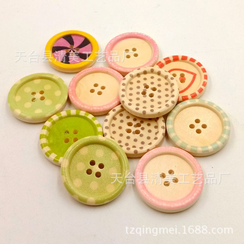 30mm botones de borde fino hermosos botones impresos 25 pc/bolsa