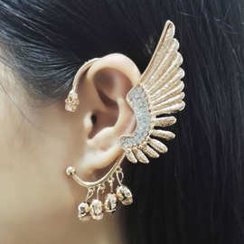 欧美外贸耳挂夸张ear cuff 雄鹰翅膀骷髅头耳饰耳骨装饰品朋克风