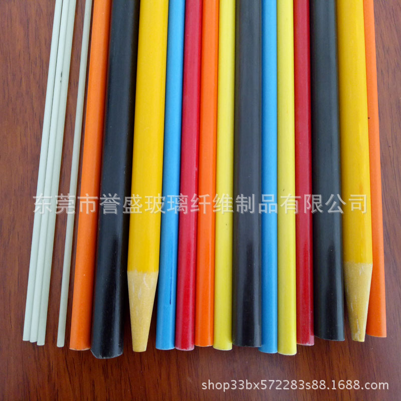 厂家批发高弹性6mm玻璃纤维杆玻纤杆表面光滑耐高温农用小拱棚杆