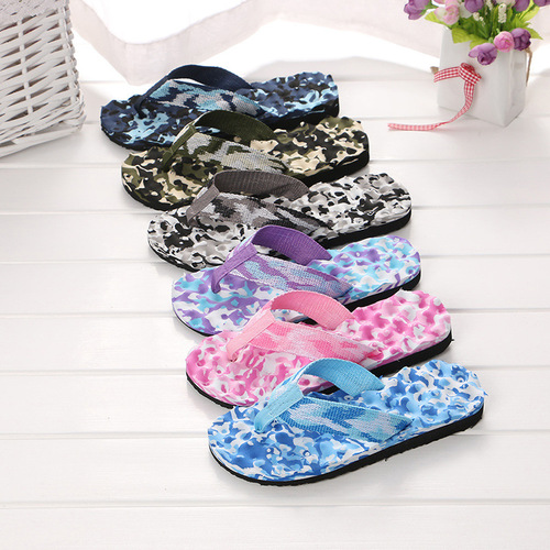 2020 New Couple's Herringbone Slippers for Women, Camouflage Casual Flat Slippers, Summer Beach Massage Slippers, Wholesale