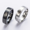 Fashionable advanced carved ring stainless steel for beloved engraved, European style, high-quality style, wholesale