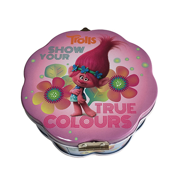 供应梅花形手挽罐 化妆品包装铁盒 饼干铁盒 创意礼品铁盒批发