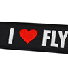 I love flying Personal embroidery keychain Embroidered flower stick black I love flight aviation commemorative key