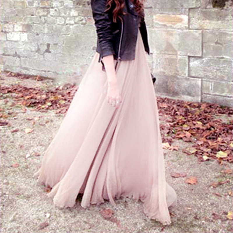 2019 Bohemian Half-length Dress 3-layer Large Swing Slim Chiffon Skirt 8 m Chiffon Fairy Skirt