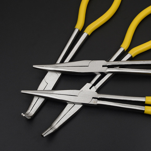 11 inch extended needle nose pliers clamping pliers pointed nose pliers long nose pliers 275mm extended handle curved nose garbage pliers foreign trade