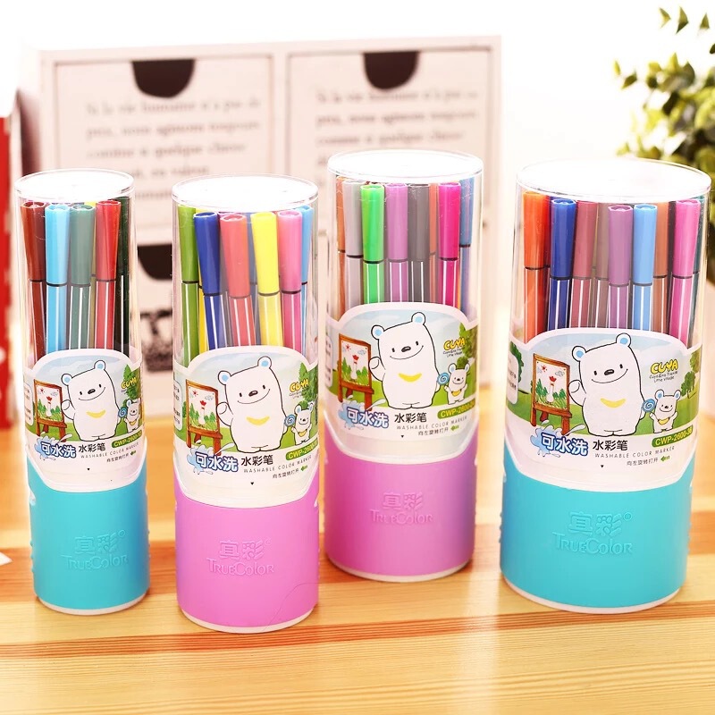 True color Cool Ya 2600A washable watercolor pen 12 18 24 36 color children's watercolor painting pen batch