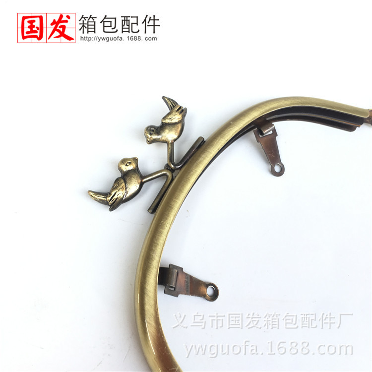 Sin stock: 12.5CM curva lisa sin agujeros cabeza de pájaro oro DIY oro cabeza de gaza animal