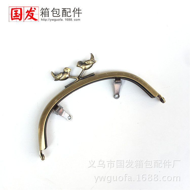 Sin stock: 12.5CM curva lisa sin agujeros cabeza de pájaro oro DIY oro cabeza de gaza animal