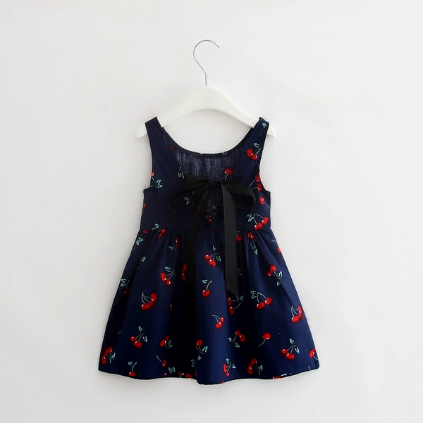 601 cotton-Tibetan blue cherry skirt