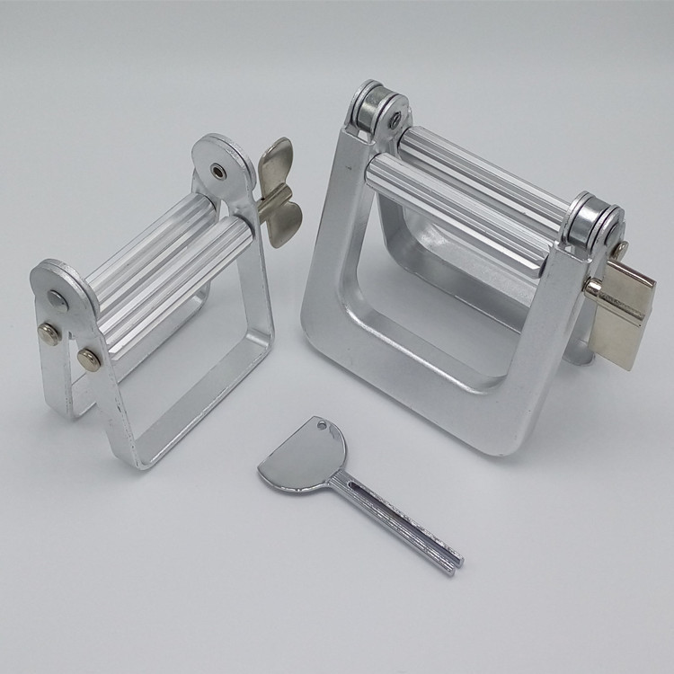 Handmatige knijper van aluminiumlegering, metalen cosmetisch hulpmiddel voor schoonheid en kapperswerk, verfpasta, pigment, tandpastaclip_voghion.com