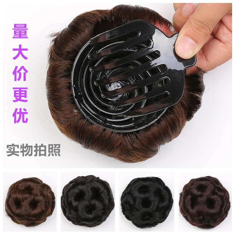 Nueve flor peluca bolsa clip de pelo peluca flor corsé nupcial accesorios para el cabello insertar peine updo bollo de pelo bola cabeza peluca bolsa de pelo