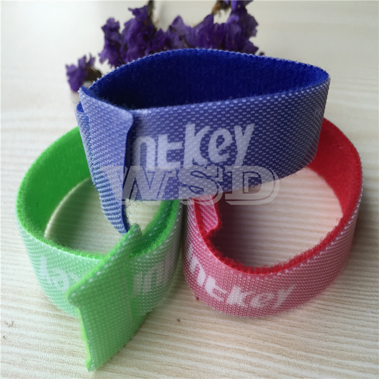 [际兴魔术贴]印刷/压花LOGO魔术贴 粘扣带绑带 背靠背绑带 整理带