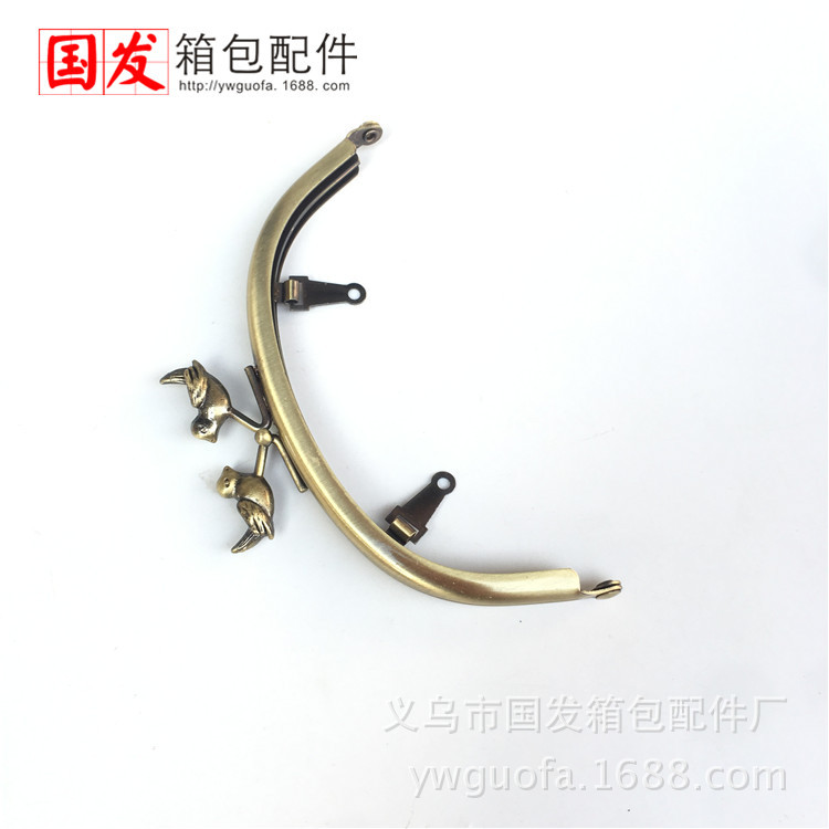 Sin stock: 12.5CM curva lisa sin agujeros cabeza de pájaro oro DIY oro cabeza de gaza animal