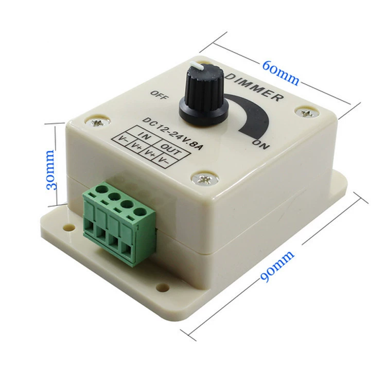 Manual knob shit device 8A LED monochrome plastic controller 12-24V knob light switch