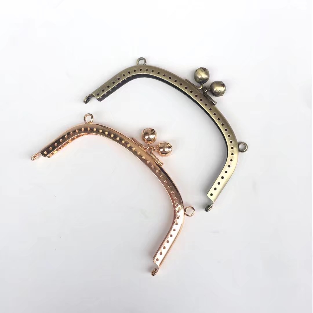 In stock: 12.5CM arco brillante oro de rosa boca de oro DIY oro de oro oro de bronce oro de rosa boca de oro ligero