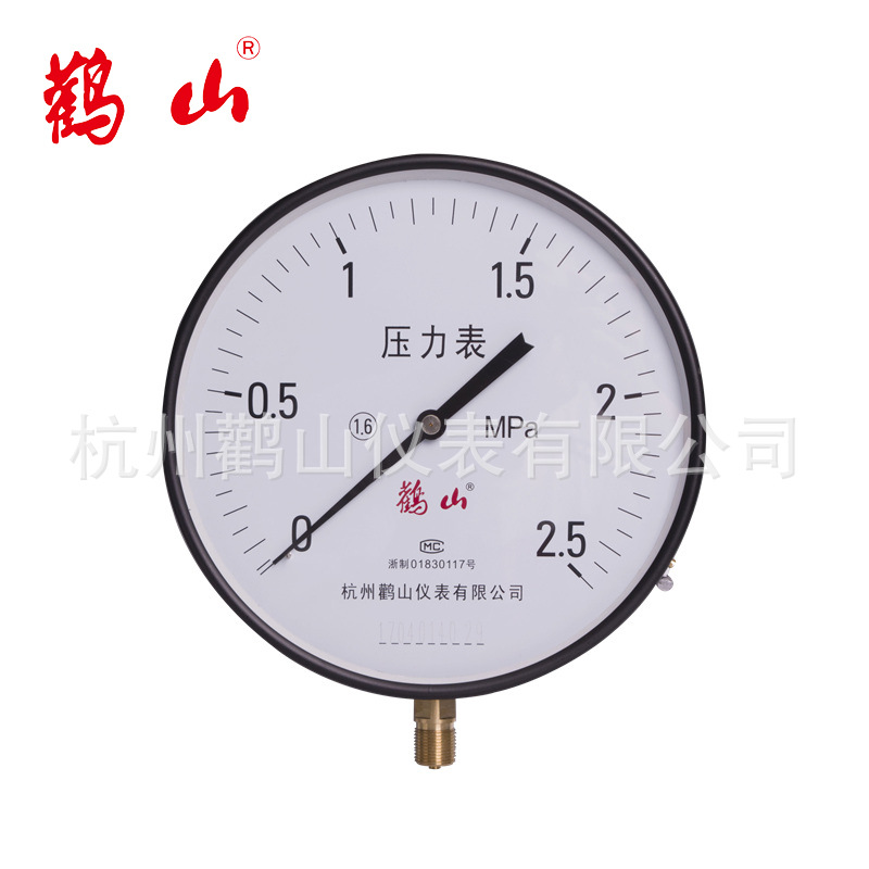 Y250水压表 弹簧管压力表 空气压表  1.6Mpa 鹳山 厂家直销 径向