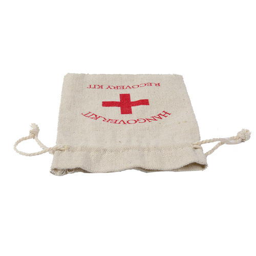 Cotton and linen bags Red Cross Hangover Kit Bags Cotton bags