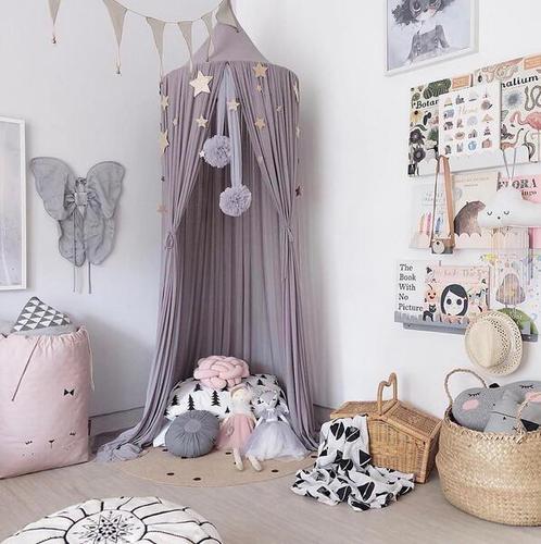 INS New Nordic Palace Mosquito Net Yarn Ball Hanging Decoration Accessories for Children's Room Ball Wall Decoration