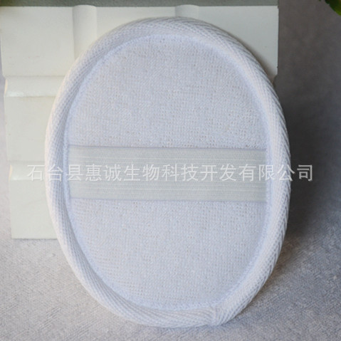 Venta al por mayor B & B Hotel de algodón y lino baño cepillo Hotel suministros cepillo de baño oval desechable toalla artículos de tocador