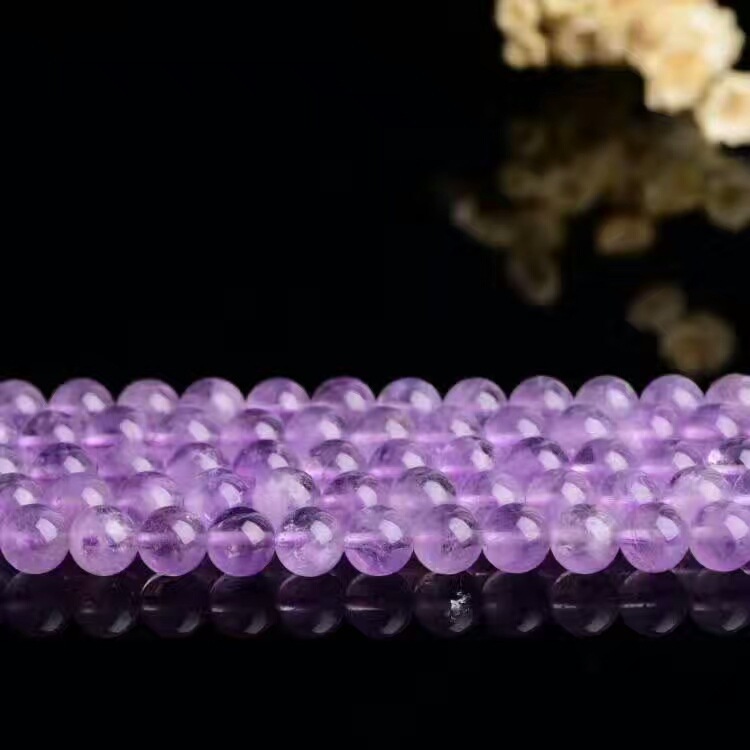 Original Stone Lavender Color Amethyst Beads Semi-finished Crystal Beads Beads Handmade DIY Bracelet Material Accessories