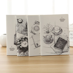 時尚手繪16K 52張超厚車線本 縫線本 軟抄筆記本 B5英語練習本