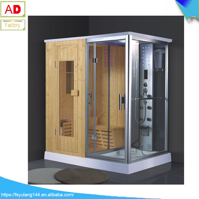Double sauna steam integrated shower room shower room integrated bath room steam Finnish wood bath room dual-use