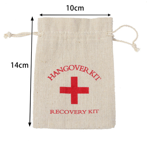 Cotton and linen bags Red Cross Hangover Kit Bags Cotton bags