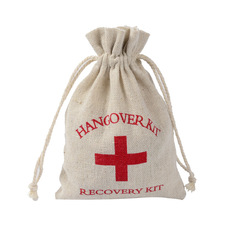 Cotton and linen bags Red Cross Hangover Kit Bags Cotton bags