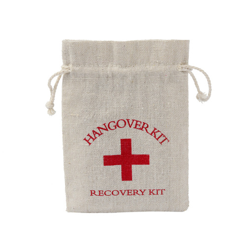 Cotton and linen bags Red Cross Hangover Kit Bags Cotton bags