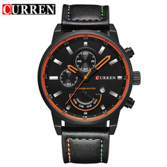 Curren Men's Fashion Casual Multi-Function Belt Watch Waterproof Quartz Watch
