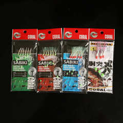 雙魚SABIKI魚皮仕掛串鈎 仿生魚皮串鈎帶夜光擬餌鈎路亞丸世魚鈎