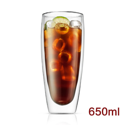 Cobertura de bambú vidrio transparente copas de doble capa copas de pareja vidrio de alto aislamiento de borosilicano casero vidrio de desayuno de leche