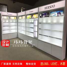 美容院烤漆陈列柜定制化妆品护肤品彩妆专用背柜货柜展架订做