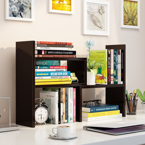 Small bookshelf desk organizer, extendable desk stand, computer desk book rack, office storage rack, simple desk stand