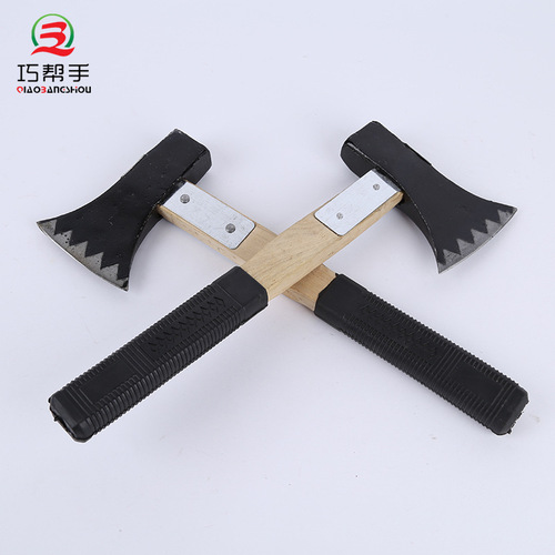 Manufacturer wholesale wooden handle reinforced ax leather handle reinforced woodworking ax worker outdoor household hand ax for wood splitting ax