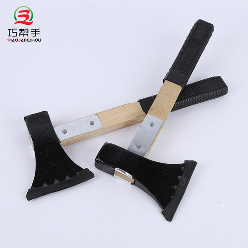 Manufacturer wholesale wooden handle reinforced ax leather handle reinforced woodworking ax worker outdoor household hand ax for wood splitting ax