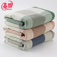 純棉紗布毛巾批發方格款成人學生吸水毛巾不掉毛面巾商超禮品毛巾