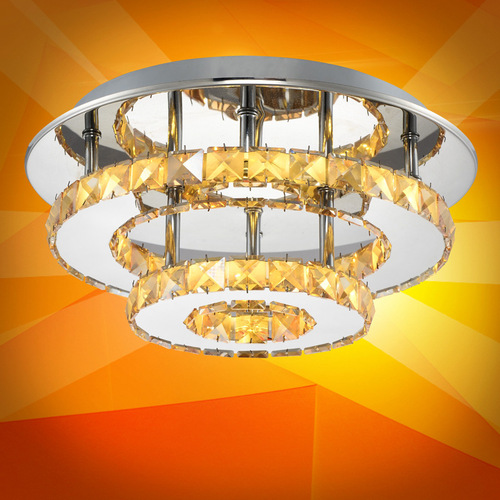 Cross-border manufacturer crystal ceiling lamp LED modern circular aisle lamp simple corridor entrance lamp balcony lighting