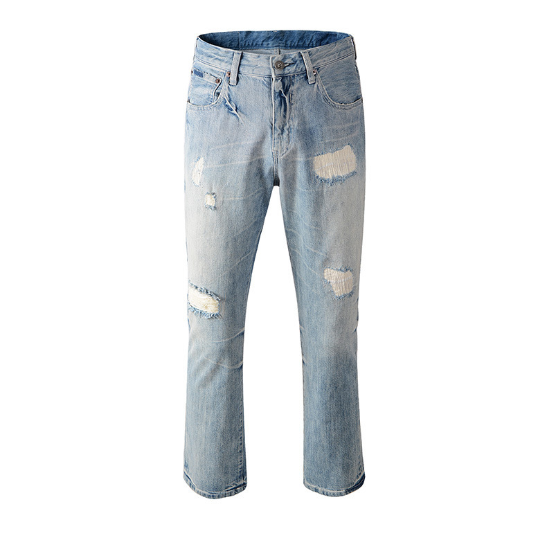 Processing and Customization Factory Spring New Japanese Style Micro-Flared Ripped Jeans Women's Slim Fit Distressed Women's Jeans