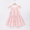 Summer slip dress, fuchsia girl's skirt sleevless, Korean style, flowered, children's clothing