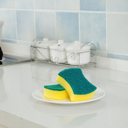 Kitchen powerful decontamination sponge, double-layer magic cleaning wipe, multi-functional scouring pad, thickened dishwashing sponge