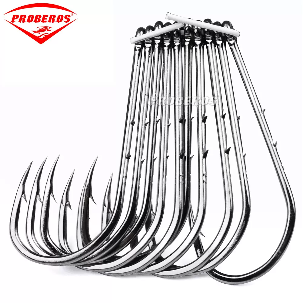 PRO BEROS渔具钓具鱼钩 有倒刺不锈钢海钓鱼钩普通单钩 散装批发