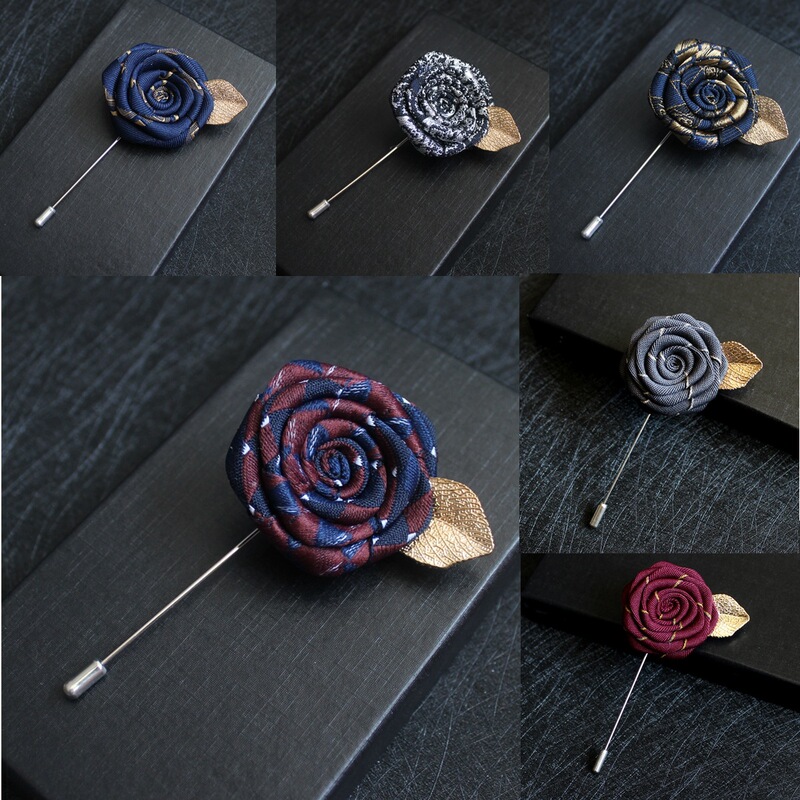 Suit shirt brooch ribbon rose uniform school uniform corsage pocket towel collar pin chest accessories in stock wholesale Suit shirt brooch ribbon rose uniform school uniform corsage pocket towel collar pin chest accessories in stock wholesale
