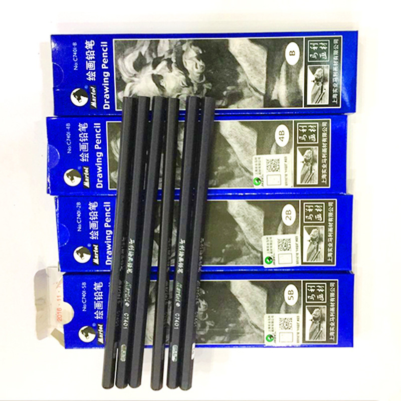 Marley Sketch Pencil Art Drawing Pencil 2B 12B 14B Matt Pencil Charcoal Soft Medium Hard