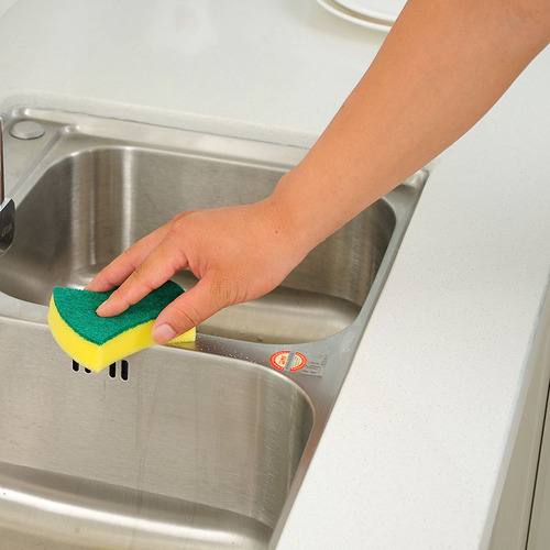 Kitchen powerful decontamination sponge, double-layer magic cleaning wipe, multi-functional scouring pad, thickened dishwashing sponge