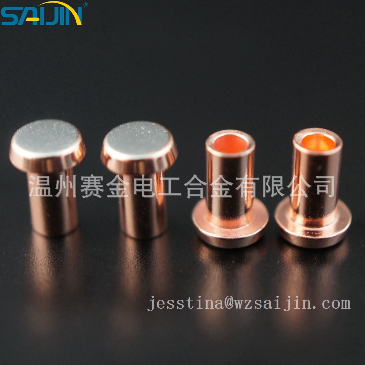 赛金厂家直销银镍AgNi银触点银接点半空心铆钉触点银接点开关配件