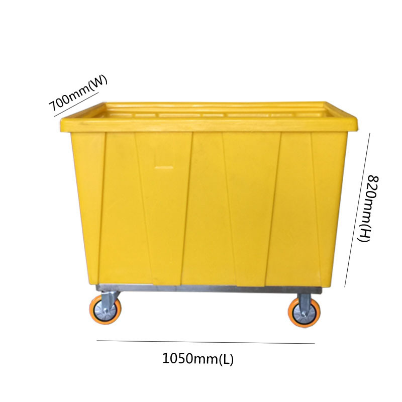 博纳塑胶 酒店医疗洗涤洗衣房 50公斤洗脱机布草车 塑料推布车