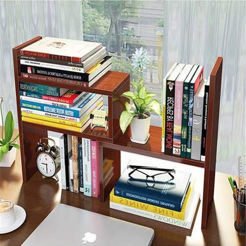 Small bookshelf desk organizer, extendable desk stand, computer desk book rack, office storage rack, simple desk stand