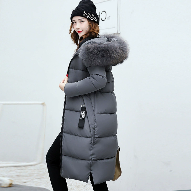 Long Down Jacket Women, Korean Style Maxi, Thick Feather Filling, Plus Sizes