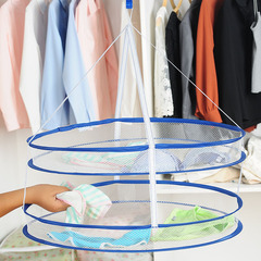 T Clothes Drying Net Clothes Basket Foldable Clothes Net Large Windproof Double Layer Sweater Closed Clothes Basket